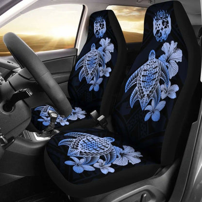 Tongan Car Seat Covers Hibiscus Plumeria Mix Polynesian Turtle Blue Awesome 091114 - YourCarButBetter