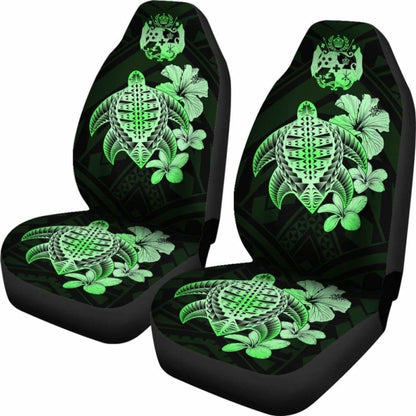 Tongan Car Seat Covers Hibiscus Plumeria Mix Polynesian Turtle Green Awesome 091114 - YourCarButBetter