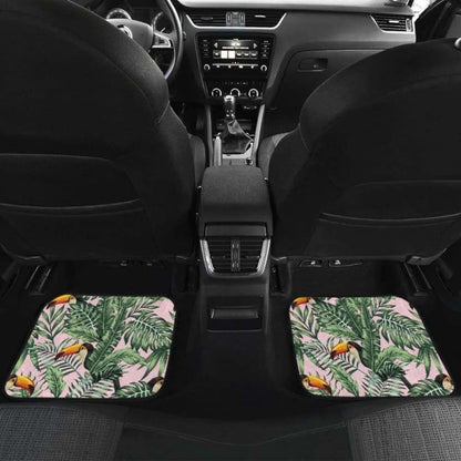 Toucan Tropical Green Jungle Palm Pattern Front And Back Car Mats 105905 - YourCarButBetter