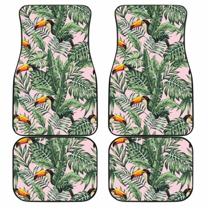 Toucan Tropical Green Jungle Palm Pattern Front And Back Car Mats 105905 - YourCarButBetter