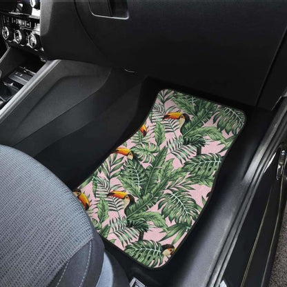 Toucan Tropical Green Jungle Palm Pattern Front And Back Car Mats 105905 - YourCarButBetter