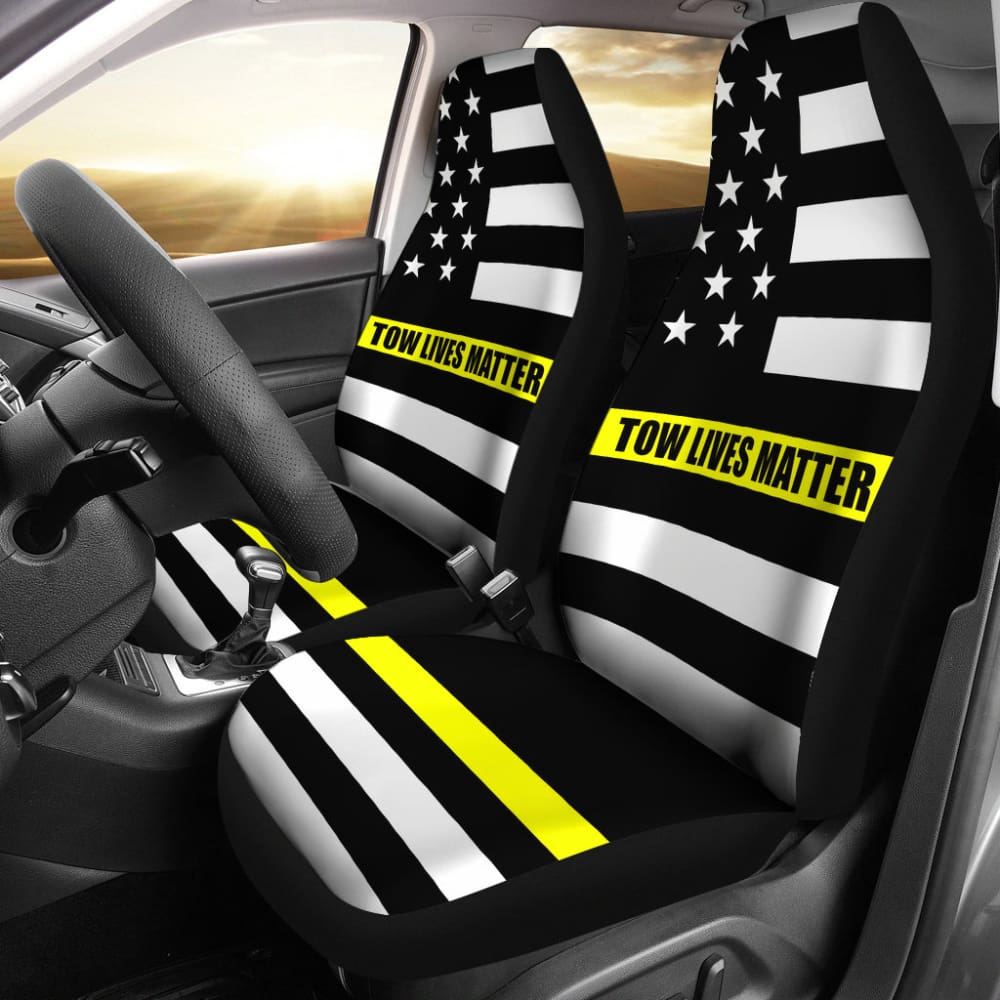 Tow Lives Matter Thin Yellow Line Car Seat Covers 213003 - YourCarButBetter