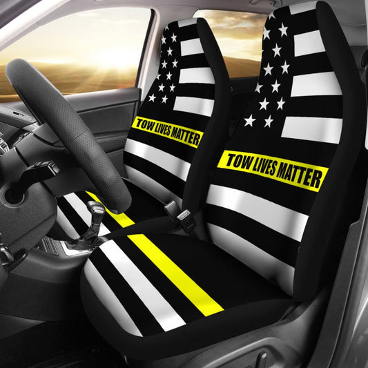 Tow Lives Matter Thin Yellow Line Car Seat Covers 213003 - YourCarButBetter