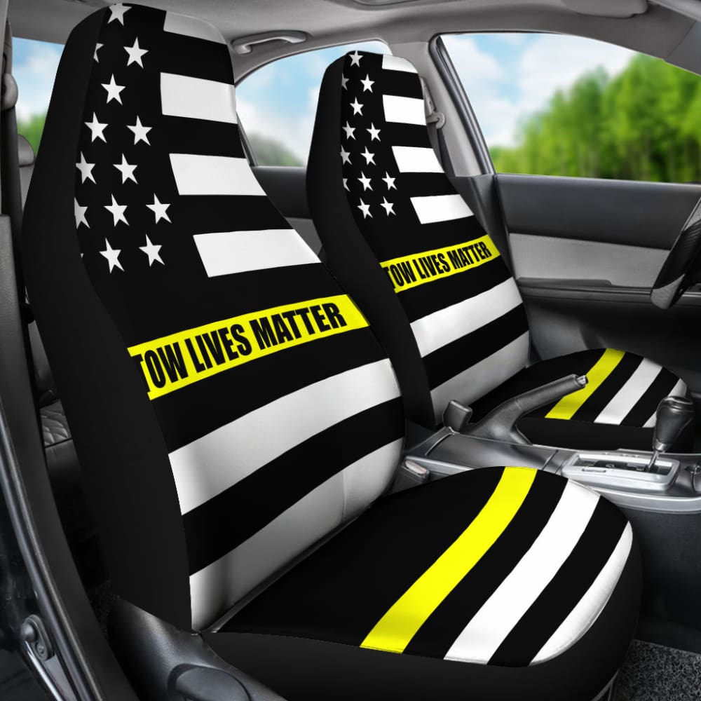 Tow Lives Matter Thin Yellow Line Car Seat Covers 213003 - YourCarButBetter