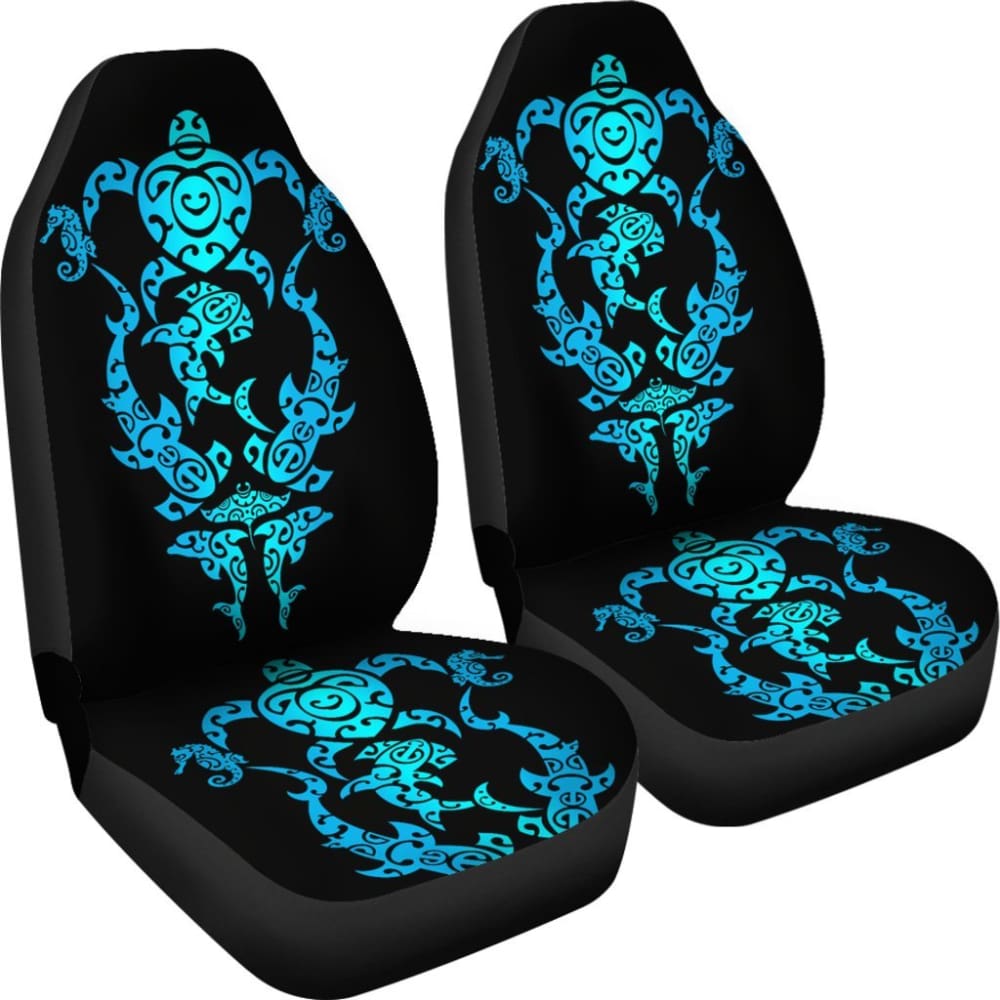 Tribal Blue Turtles Sharks & Dolphins Car Sear Covers 101819 - YourCarButBetter