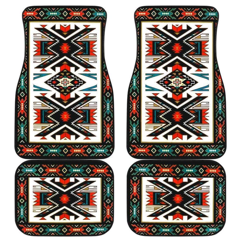 Tribal Colorful Design Native American Front And Back Car Mats 093223 - YourCarButBetter