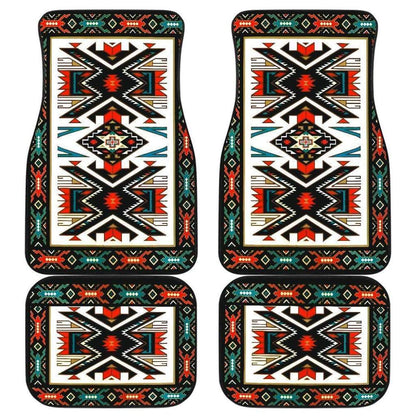Tribal Colorful Design Native American Front And Back Car Mats 093223 - YourCarButBetter