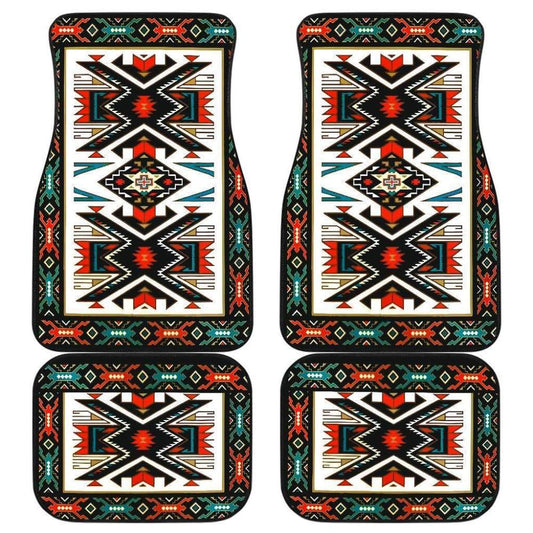 Tribal Colorful Design Native American Front And Back Car Mats 093223 - YourCarButBetter