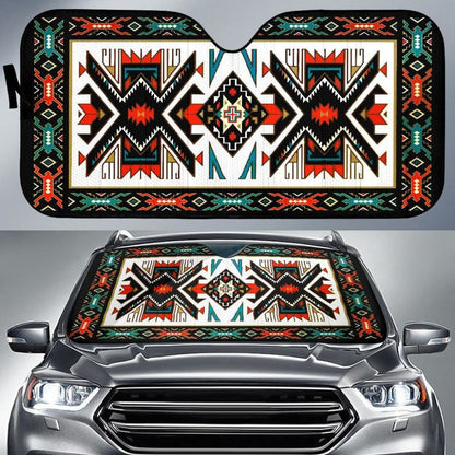 Tribal Colorful Pattern Native American Pride 3D Auto Sun Shades 093223 - YourCarButBetter