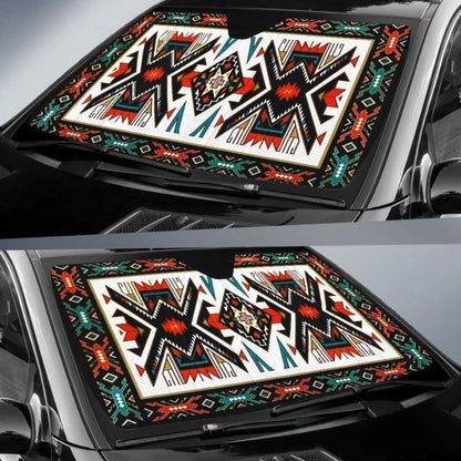 Tribal Colorful Pattern Native American Pride 3D Auto Sun Shades 093223 - YourCarButBetter