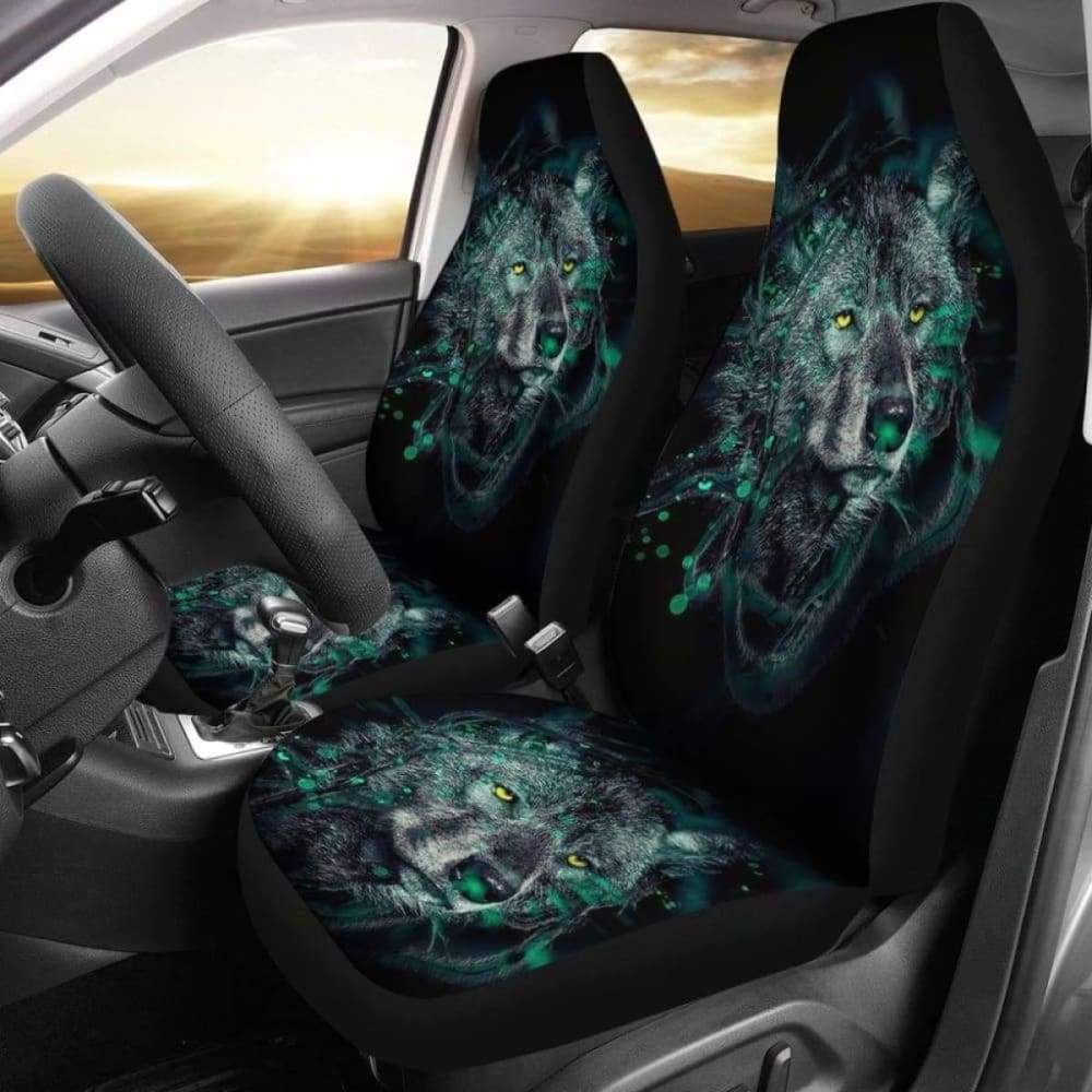 Tribal Wolf Car Seat Covers 094513