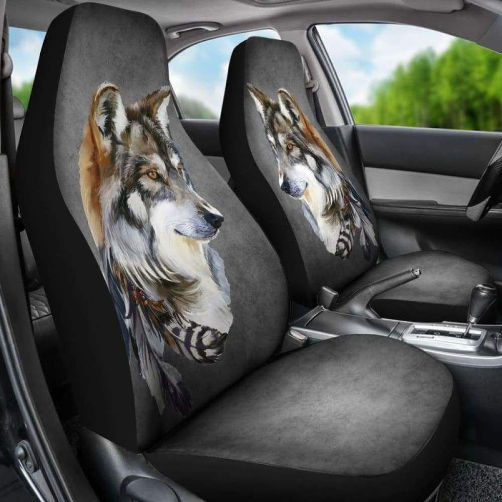 Tribal Wolf Car Seat Covers 094513