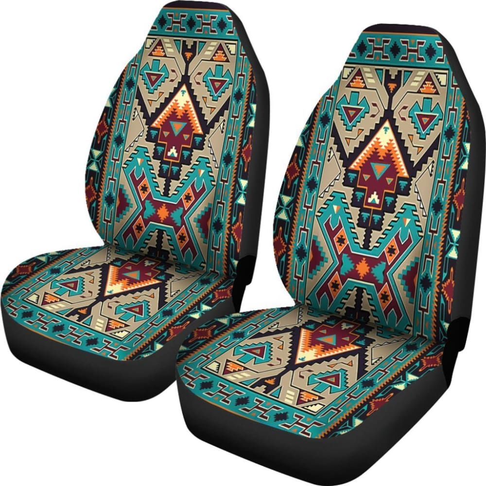 Tribe Blue Pattern Native American Car Seat Covers 093223 - YourCarButBetter