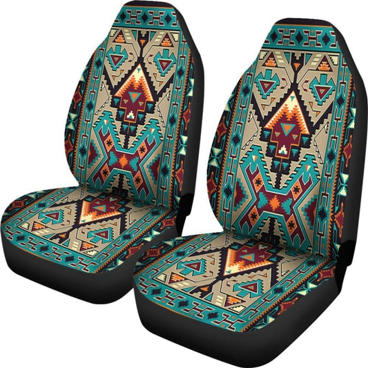 Tribe Blue Pattern Native American Car Seat Covers 093223 - YourCarButBetter