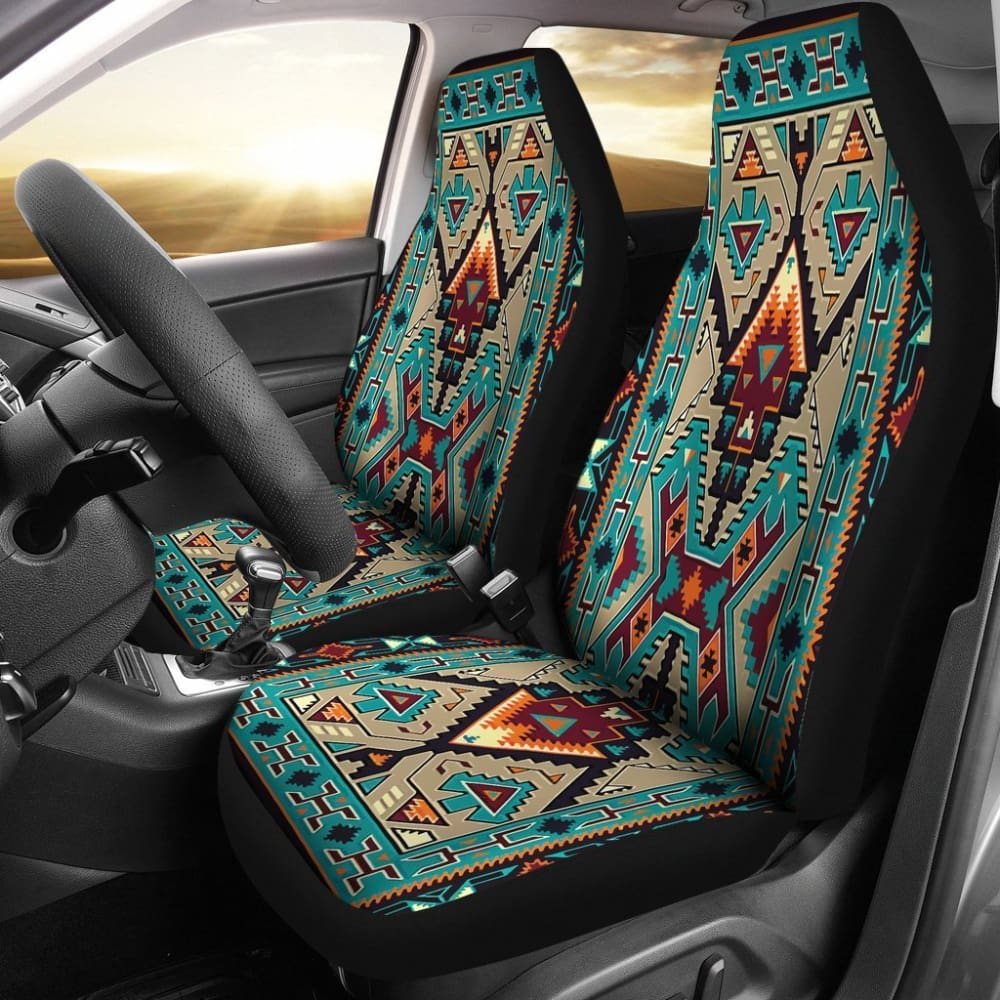 Tribe Blue Pattern Native American Car Seat Covers 093223 - YourCarButBetter