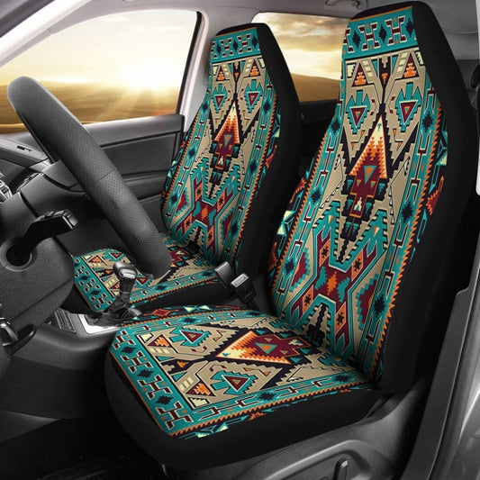 Tribe Blue Pattern Native American Car Seat Covers 093223 - YourCarButBetter