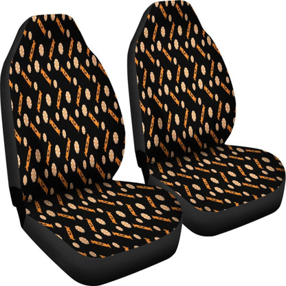 Trick Or Treat Black Orange Candy Car Seat Covers 101819 - YourCarButBetter