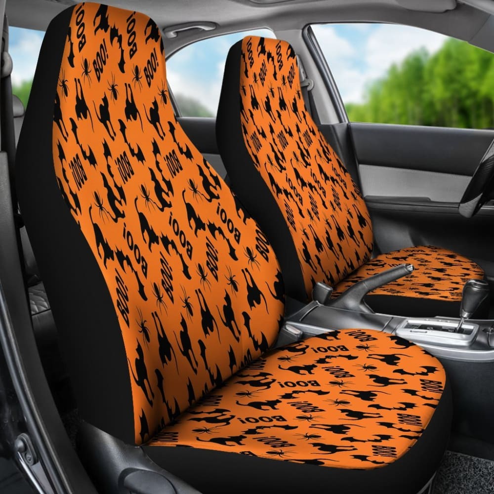 Trick Or Treat Cat Boo Car Seat Covers 101819 - YourCarButBetter
