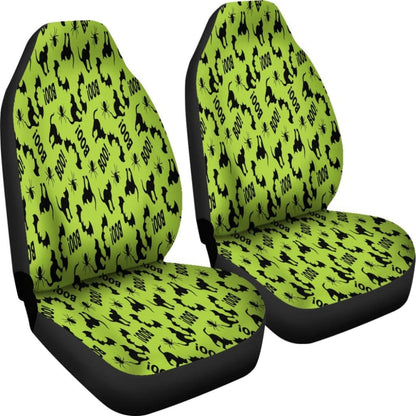 Trick Or Treat Green Cat Boo Car Seat Covers 101819 - YourCarButBetter