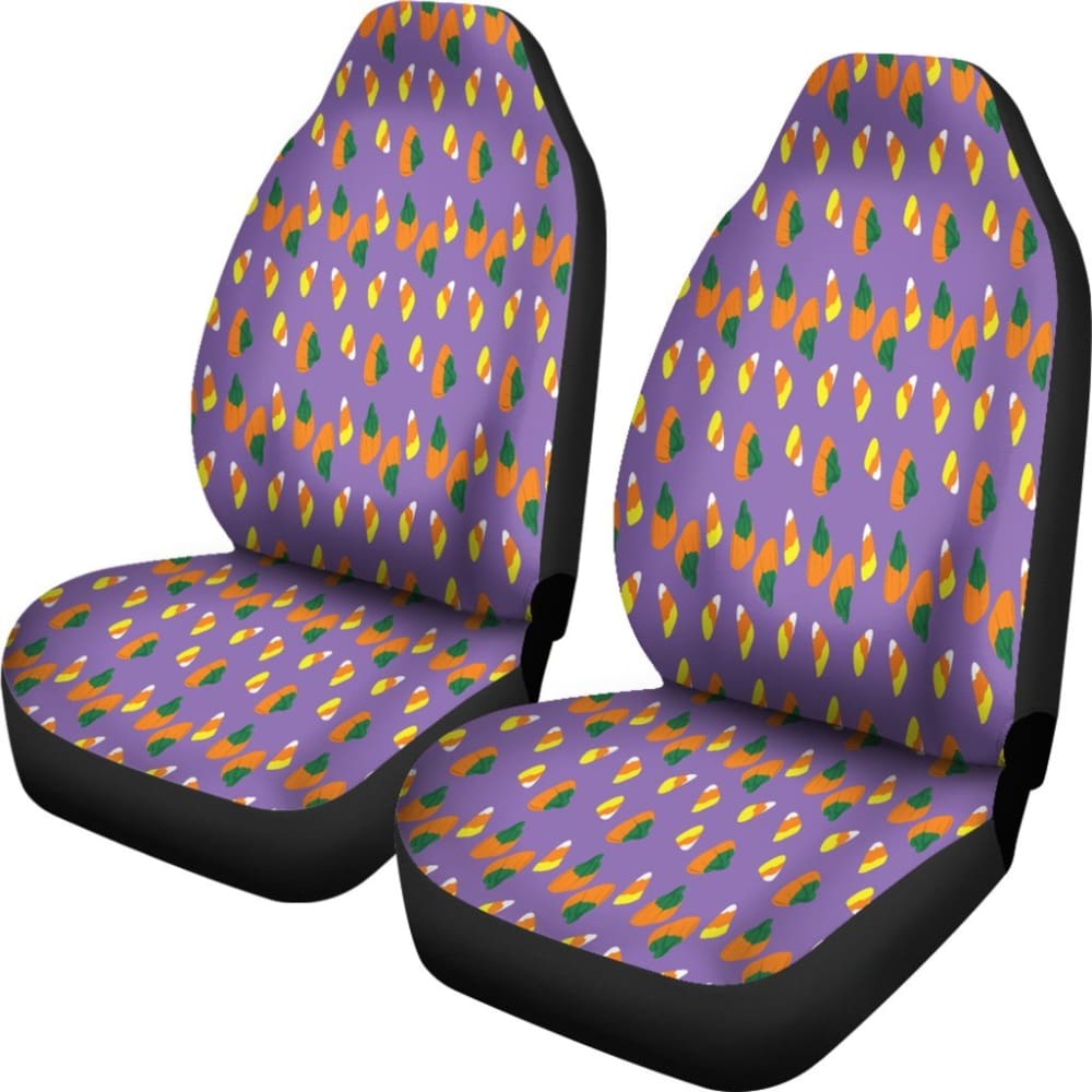 Trick Or Treat Purple Candy Corn Car Seat Covers 103406 - YourCarButBetter