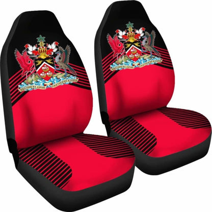 Trinidad And Tobago Black Coat Of Arms Car Seat Covers 110424 - YourCarButBetter