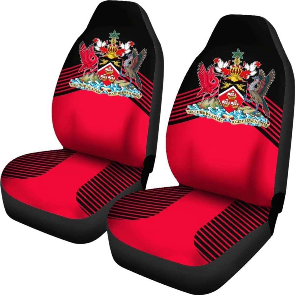 Trinidad And Tobago Black Coat Of Arms Car Seat Covers 110424 - YourCarButBetter
