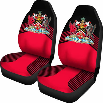 Trinidad And Tobago Black Coat Of Arms Car Seat Covers 110424 - YourCarButBetter