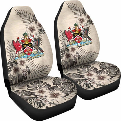 Trinidad And Tobago Car Seat Covers - The Beige Hibiscus (Set Of Two) 110424 - YourCarButBetter