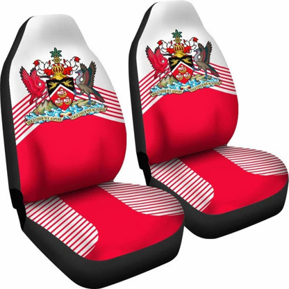 Trinidad And Tobago White Coat Of Arms Car Seat Covers 110424 - YourCarButBetter