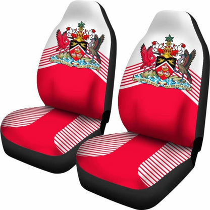 Trinidad And Tobago White Coat Of Arms Car Seat Covers 110424 - YourCarButBetter
