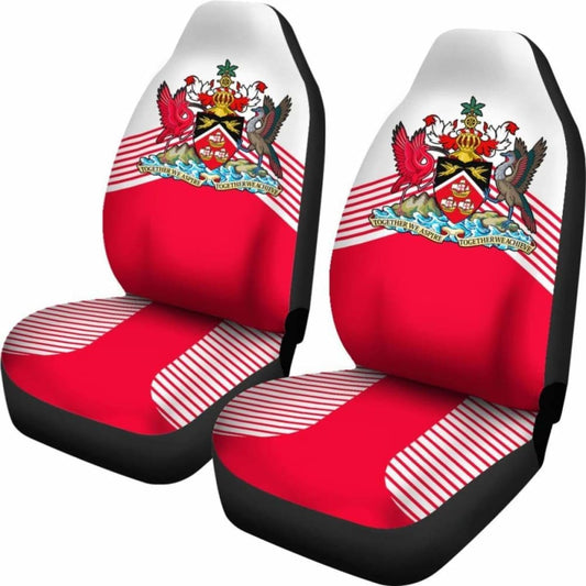 Trinidad And Tobago White Coat Of Arms Car Seat Covers 110424 - YourCarButBetter