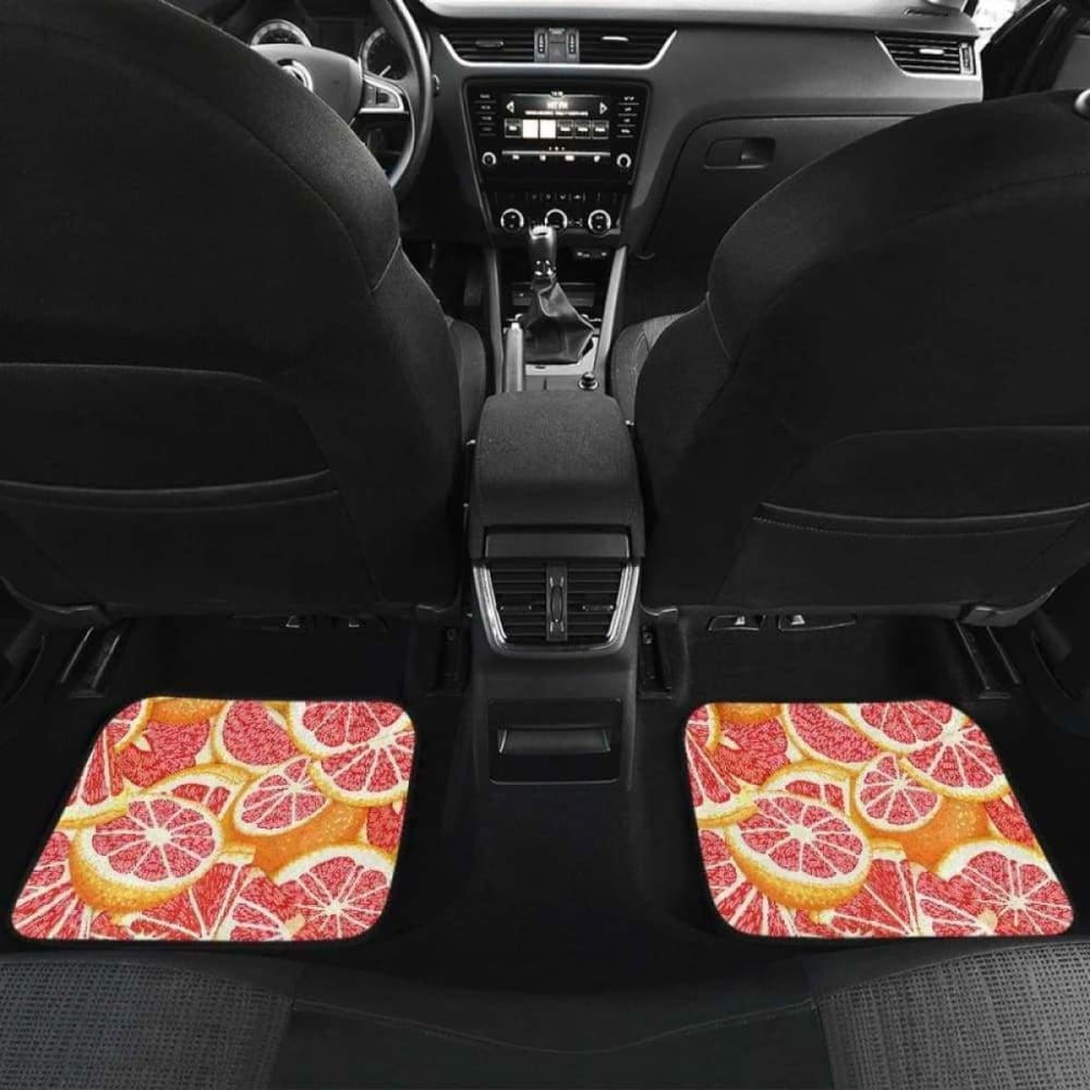 Tropical Grapefruit Pattern Front And Back Car Mats 174914 - YourCarButBetter