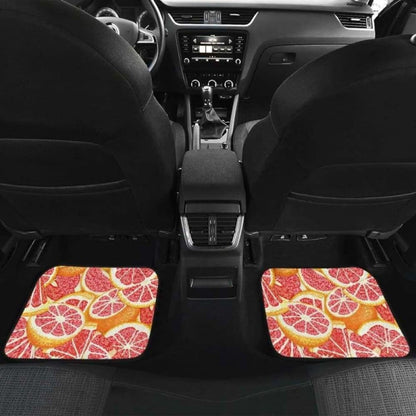 Tropical Grapefruit Pattern Front And Back Car Mats 174914 - YourCarButBetter