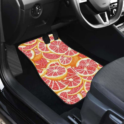 Tropical Grapefruit Pattern Front And Back Car Mats 174914 - YourCarButBetter