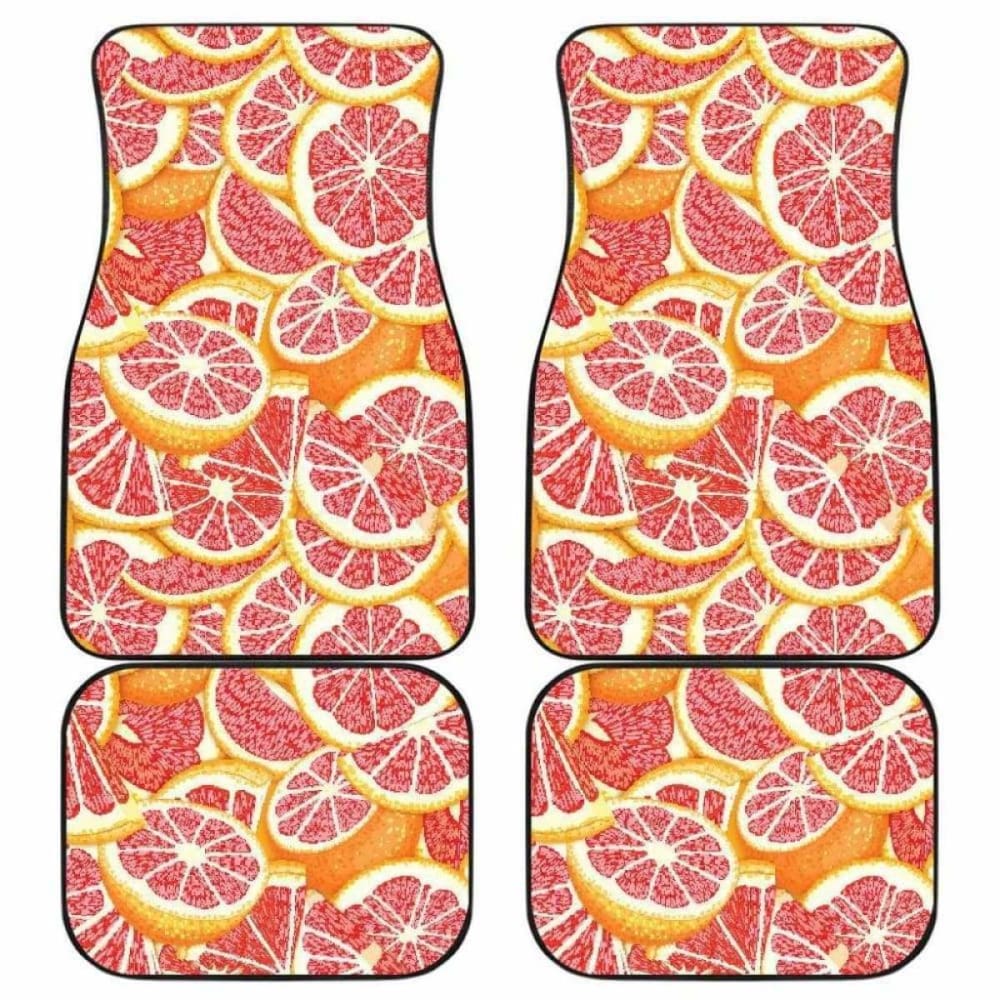 Tropical Grapefruit Pattern Front And Back Car Mats 174914 - YourCarButBetter