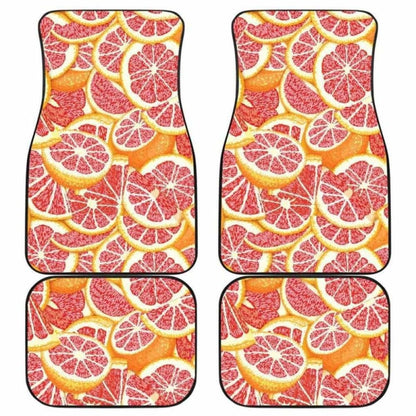 Tropical Grapefruit Pattern Front And Back Car Mats 174914 - YourCarButBetter