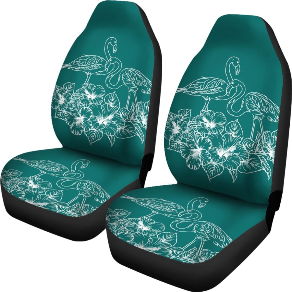 Tropical Hibiscus Flamingo Pattern Best Gift Car Lovers Car Seat Covers 211105 - YourCarButBetter