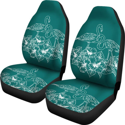 Tropical Hibiscus Flamingo Pattern Best Gift Car Lovers Car Seat Covers 211105 - YourCarButBetter