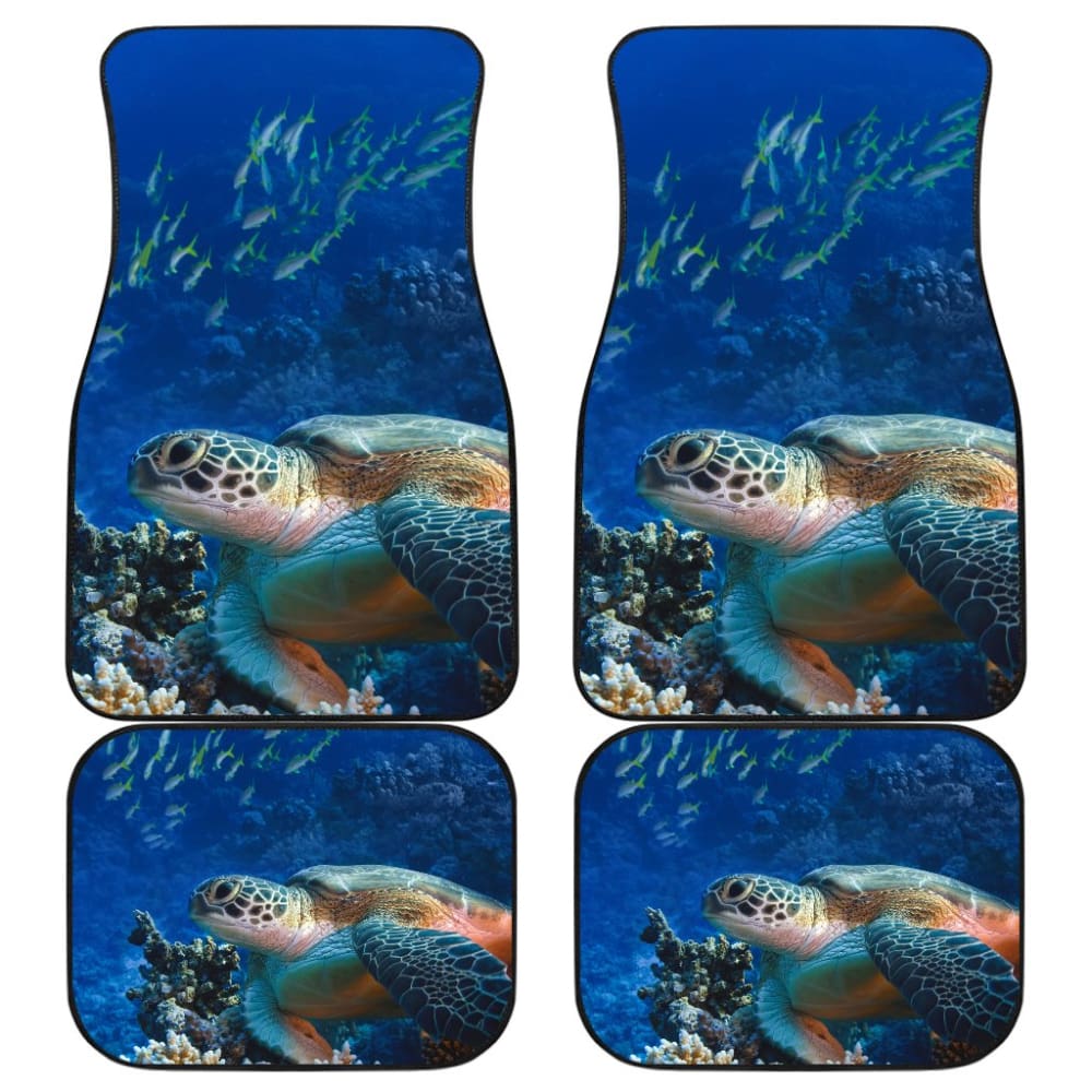 Tropical Sea Turtle And Coral Happy Moments Car Floor Mats 210301 - YourCarButBetter
