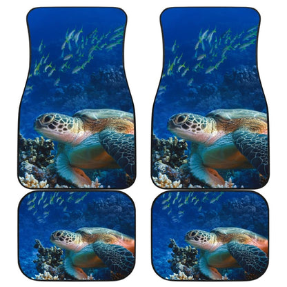 Tropical Sea Turtle And Coral Happy Moments Car Floor Mats 210301 - YourCarButBetter