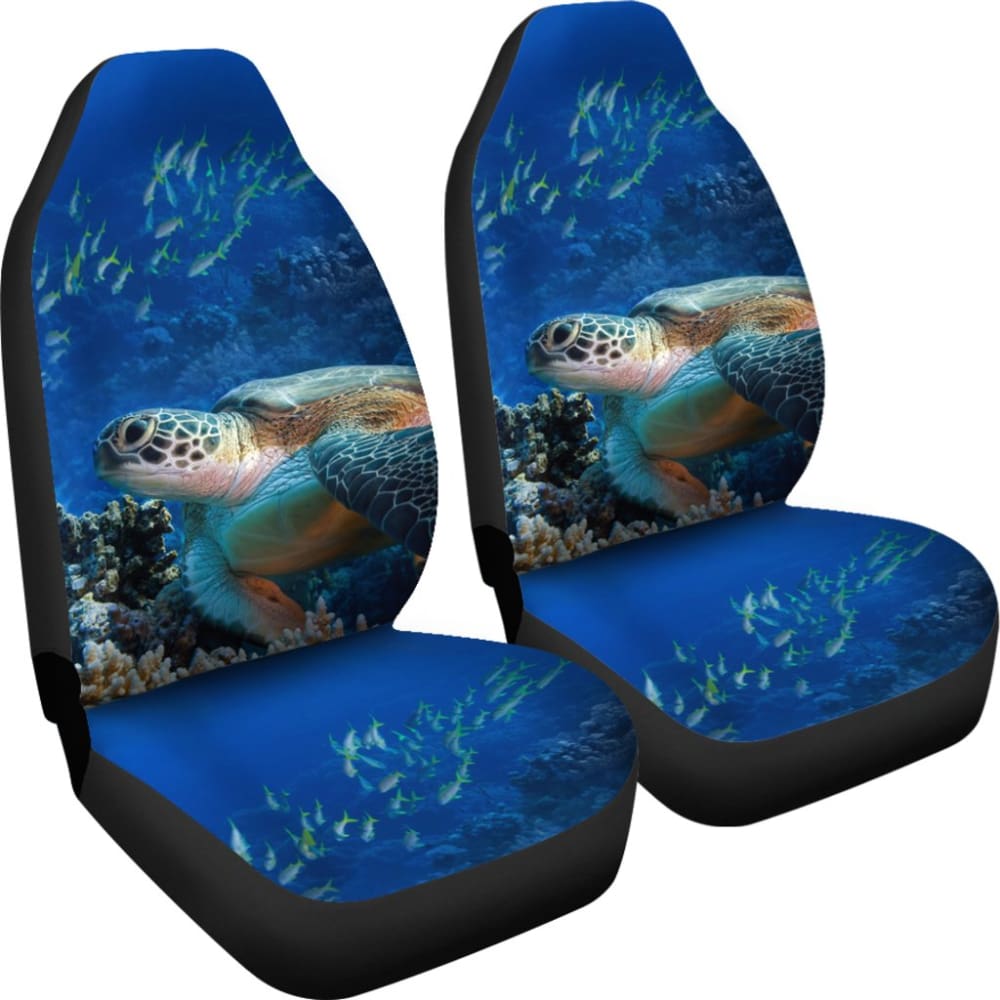 Tropical Sea Turtle And Coral Happy Moments Car Seat Covers 210301 - YourCarButBetter