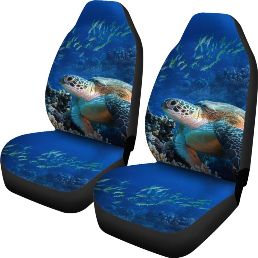 Tropical Sea Turtle And Coral Happy Moments Car Seat Covers 210301 - YourCarButBetter