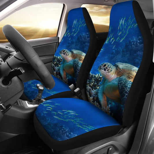 Tropical Sea Turtle And Coral Happy Moments Car Seat Covers 210301 - YourCarButBetter