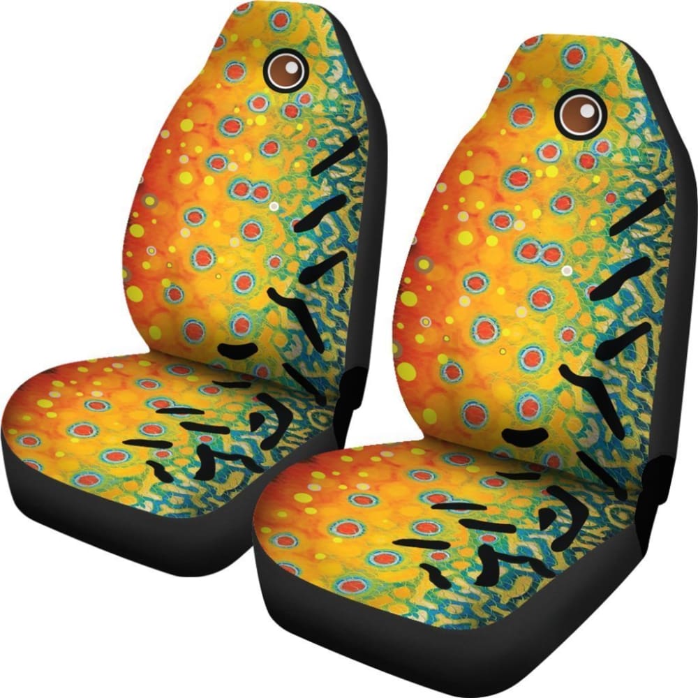 Trout Fishing Car Seat Covers Brook Trout Fish Skin Car Decor 182417 - YourCarButBetter