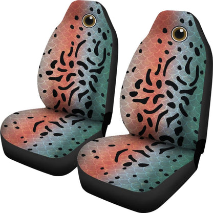 Trout Fishing Car Seat Covers Rainbow Trout Fish Skin Car Decor 182417 - YourCarButBetter