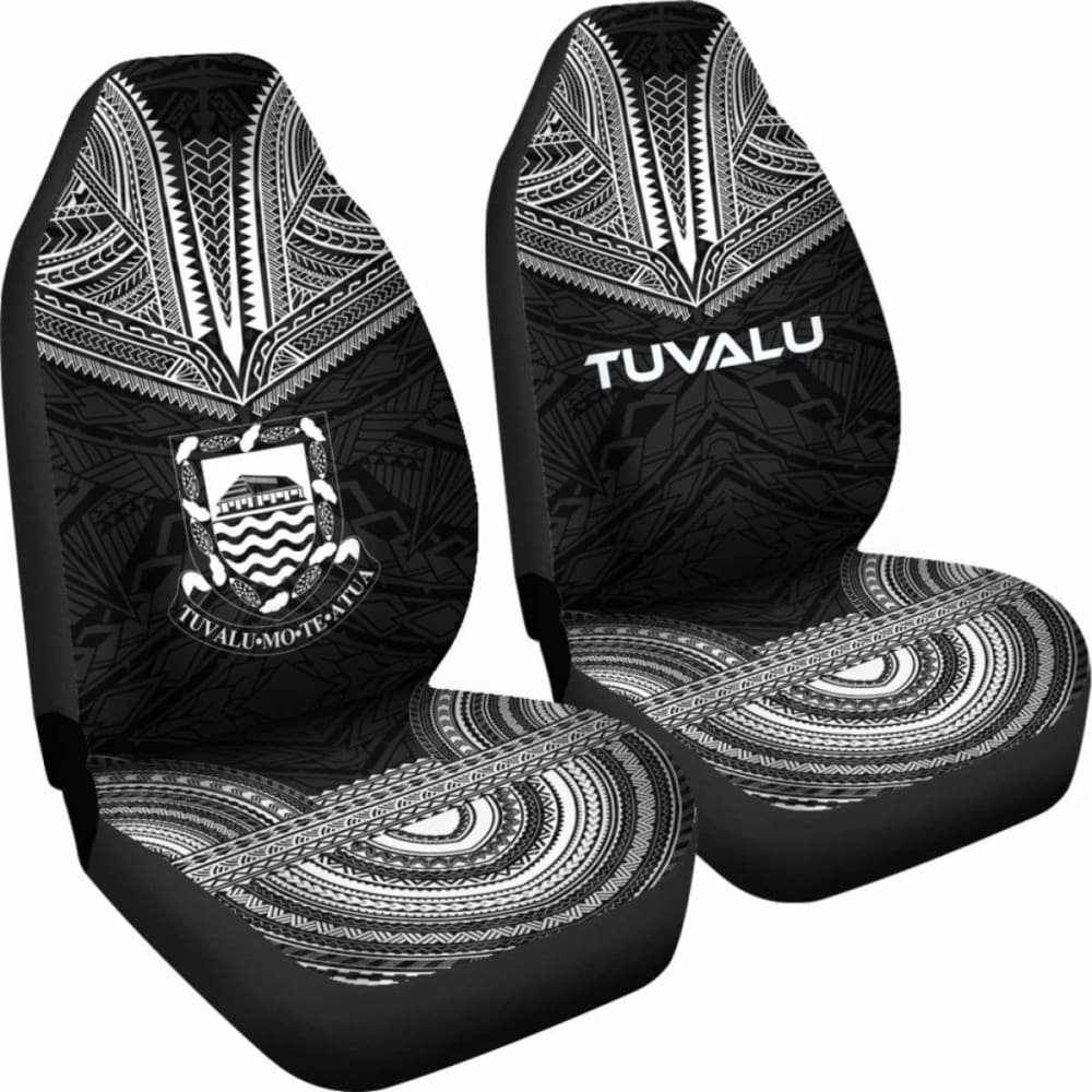Tulu Car Seat Cover - Tulu Coat Of Arms Polynesian Chief Tattoo Black Version - 10 174914 - YourCarButBetter