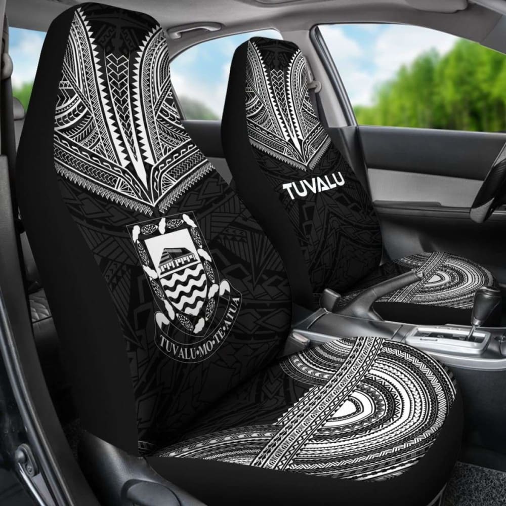 Tulu Car Seat Cover - Tulu Coat Of Arms Polynesian Chief Tattoo Black Version - 10 174914 - YourCarButBetter