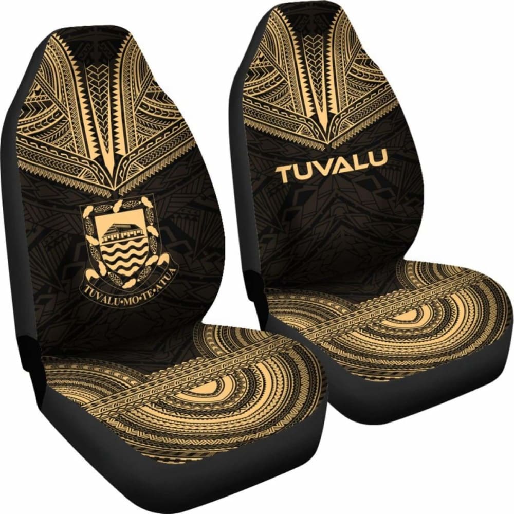 Tulu Car Seat Cover - Tulu Coat Of Arms Polynesian Chief Tattoo Gold Version - 10 174914 - YourCarButBetter