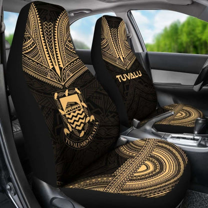 Tulu Car Seat Cover - Tulu Coat Of Arms Polynesian Chief Tattoo Gold Version - 10 174914 - YourCarButBetter