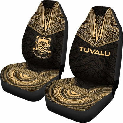 Tulu Car Seat Cover - Tulu Coat Of Arms Polynesian Chief Tattoo Gold Version - 10 174914 - YourCarButBetter